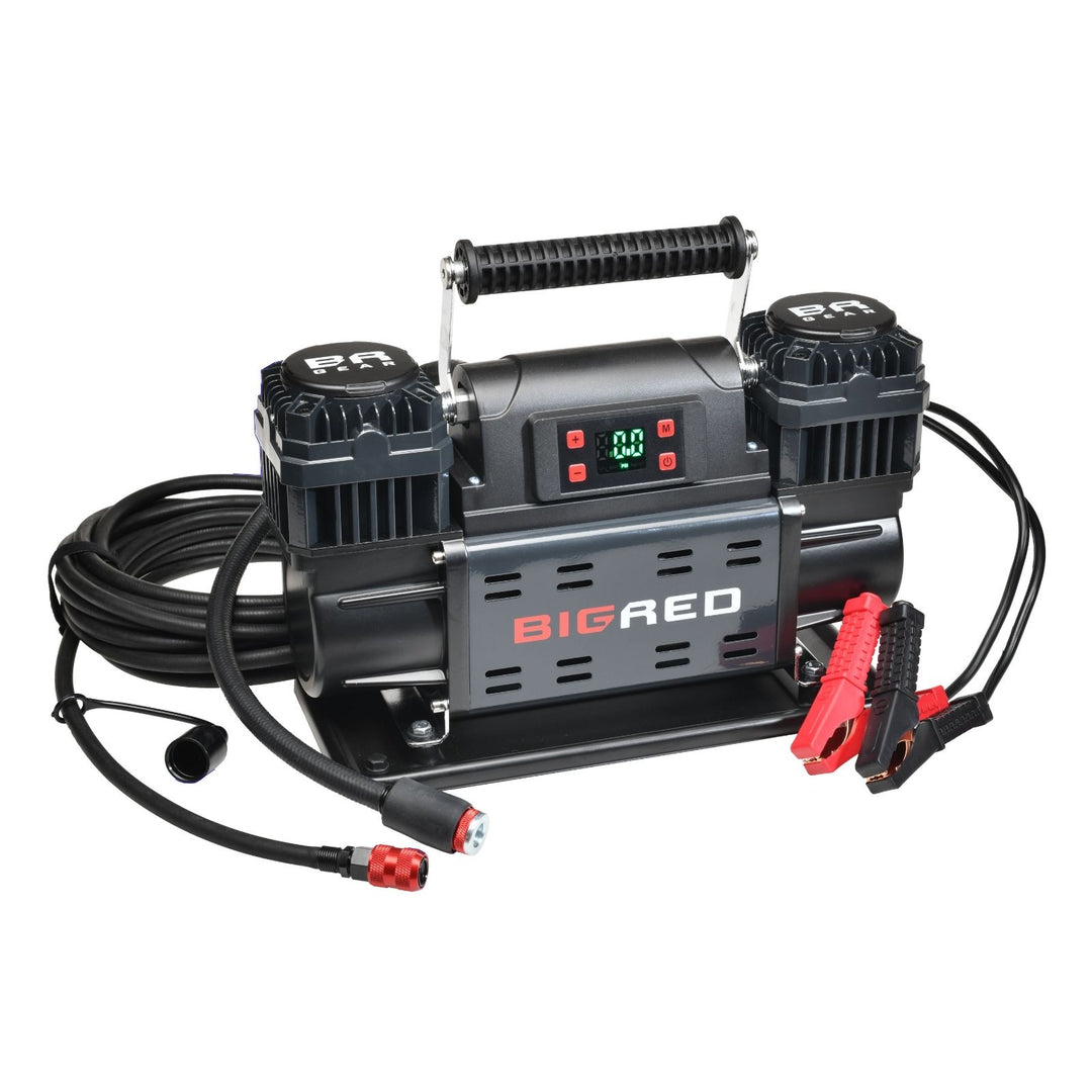 Big Red Gear 12v Portable Air Compressor QUAD-FLATE Kit