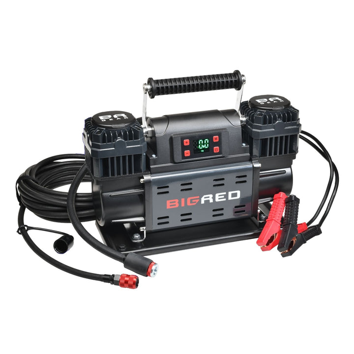 Big Red Gear 12v Portable Air Compressor QUAD-FLATE Kit