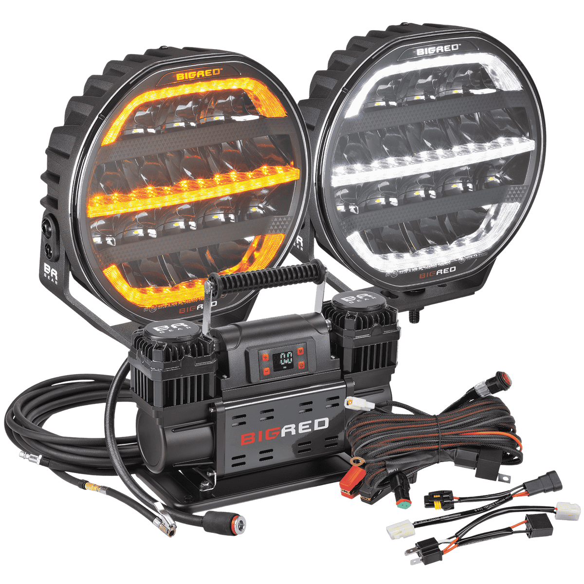Compressor and lights, one box.